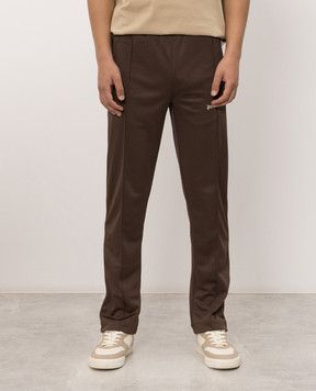 Palm Angels Brown sweatpants with logo embroidery PAMCJ002FB001