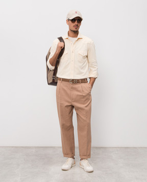 Brunello Cucinelli Beige linen pants MP44DS2440