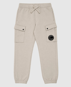 C.P. Company Kids' grey joggers with logo patch CNP00ZLCA761014