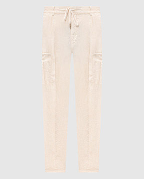 Peserico Beige linen cargo pants R54275T00D02494