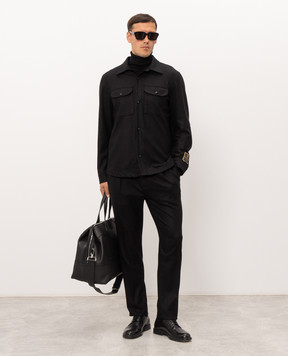 Cashmere&Whiskey Black wool and cashmere pants 02556R0775