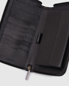 Stefano Ricci Black leather clutch wallet with Asia embossed PP312GUMR1MR