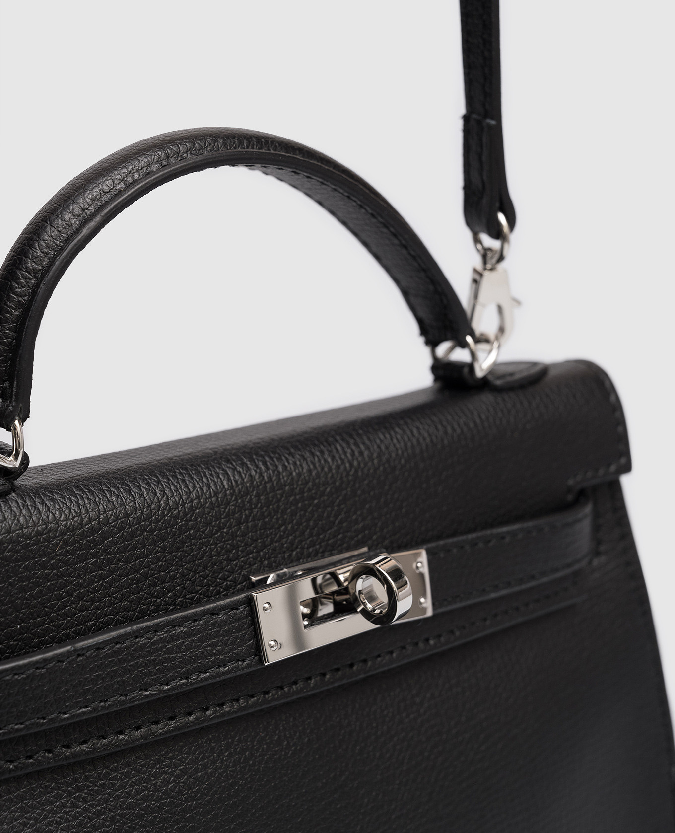 Black leather satchel bag Babe Pay Pls 4