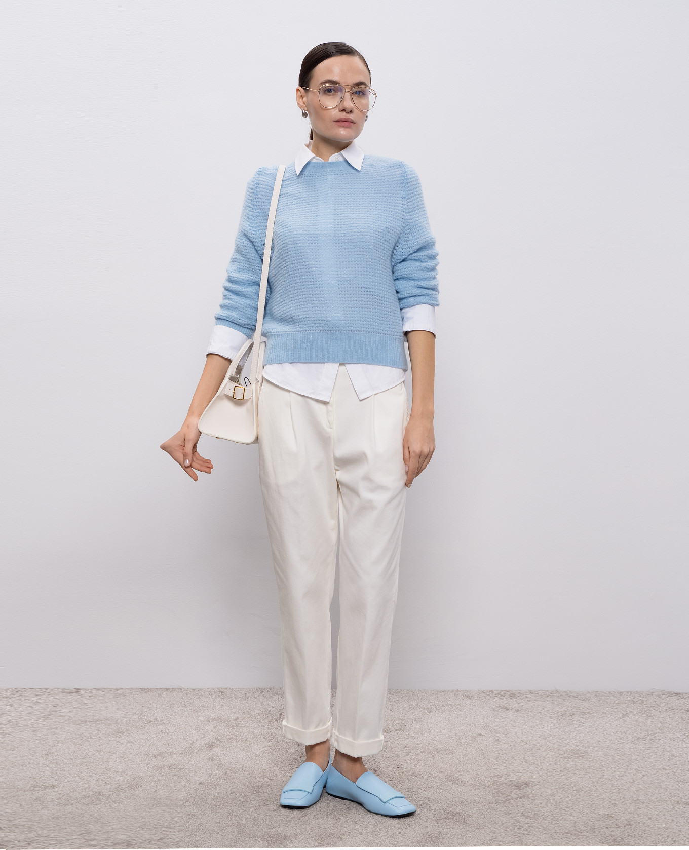 Blue alpaca wool sweater Peserico 2