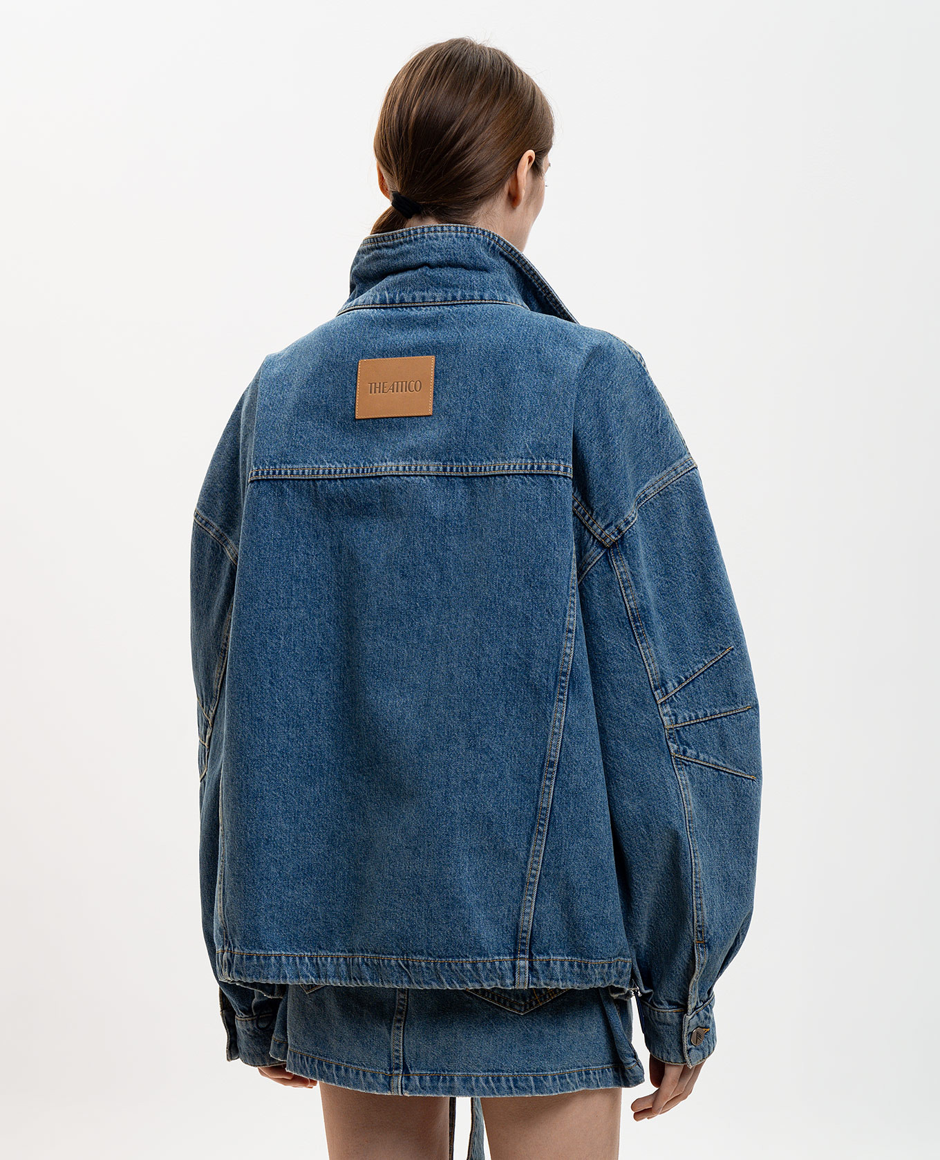 

Blue denim jacket with logo patch The Attico
