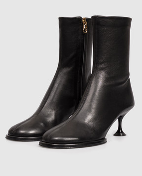 Sergio Rossi Black leather ankle boots B13601MAGE08