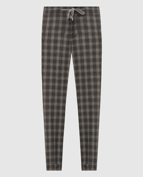 Marco Pescarolo Gray cashmere checked pants CARACCIOLO5448