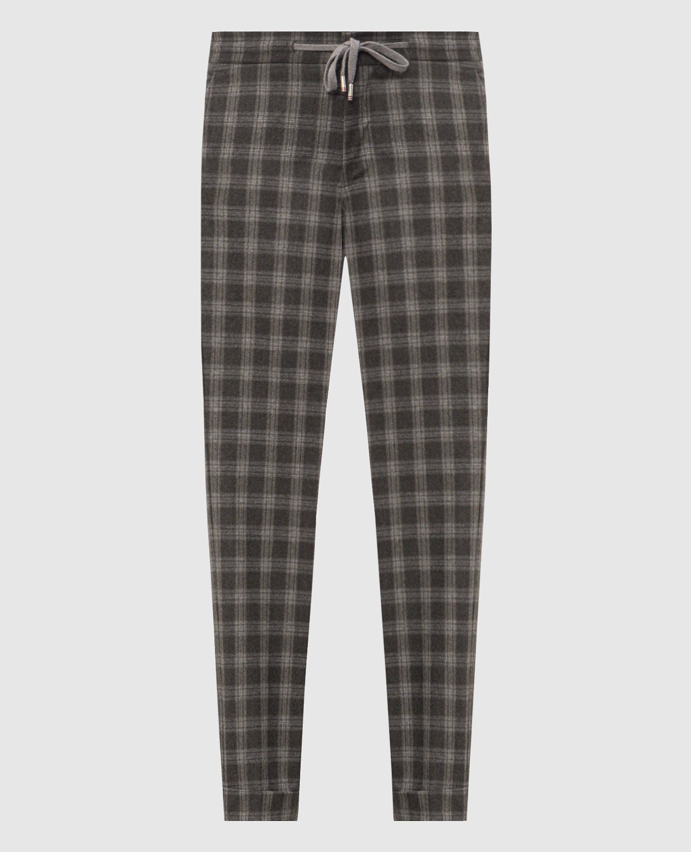 Gray cashmere checked pants Marco Pescarolo