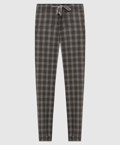 Gray cashmere checked pants