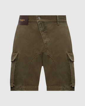 JW Anderson Khaki denim cargo shorts with patch SR0129PG1933
