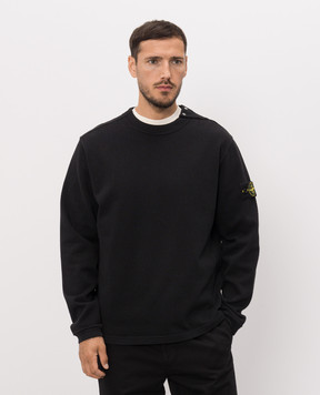 Stone Island Black sweatshirt with logo patch L2S156100036S0406