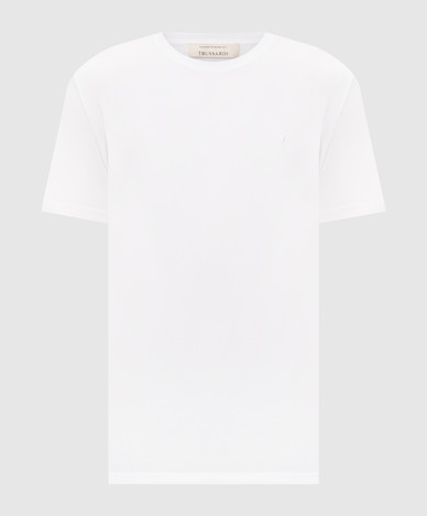 T-shirt blanc avec emblème brodé