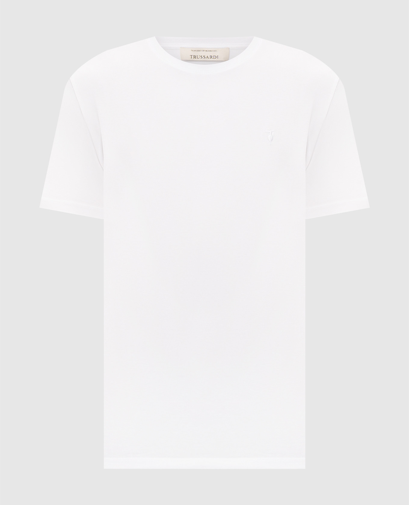 White T-shirt with embroidered emblem