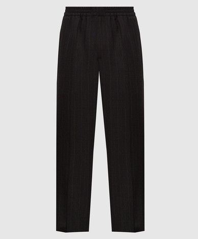 Gray striped wool pants