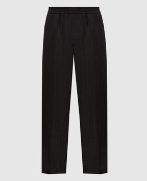 Ami Paris Gray striped wool pants HTR226WV0223