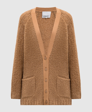 Brown alpaca wool cardigan