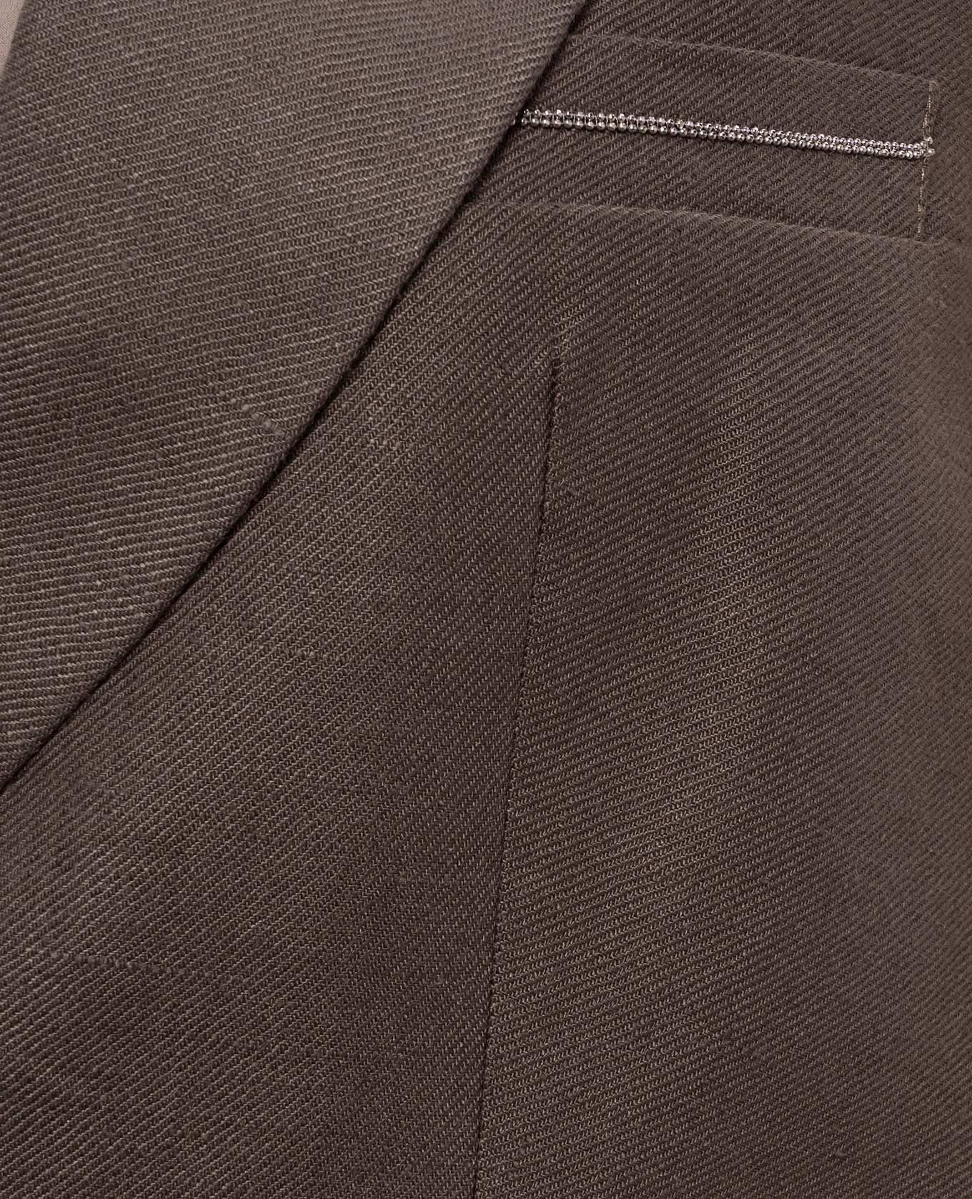 Brown linen vest Peserico 5