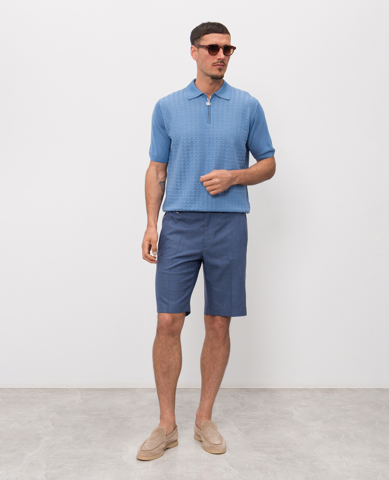 

Blue shorts made of wool, silk and linen Stefano Ricci
