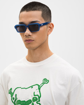 Palm Angels Blue sunglasses with logo print PA1025450753