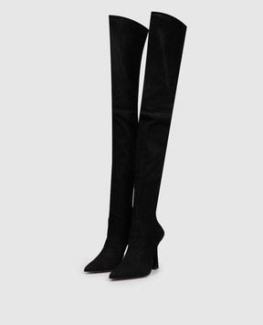 Stuart Weitzman Black suede ULTRAVINNIE over-the-knee boots SM574