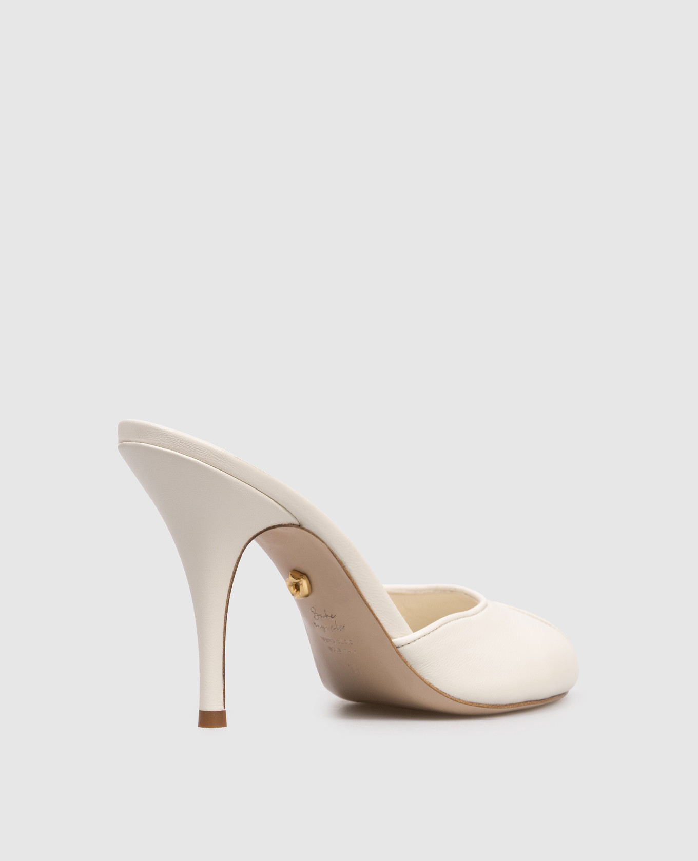 

Ivory leather mules with cutout Babe Pay Pls, Beige
