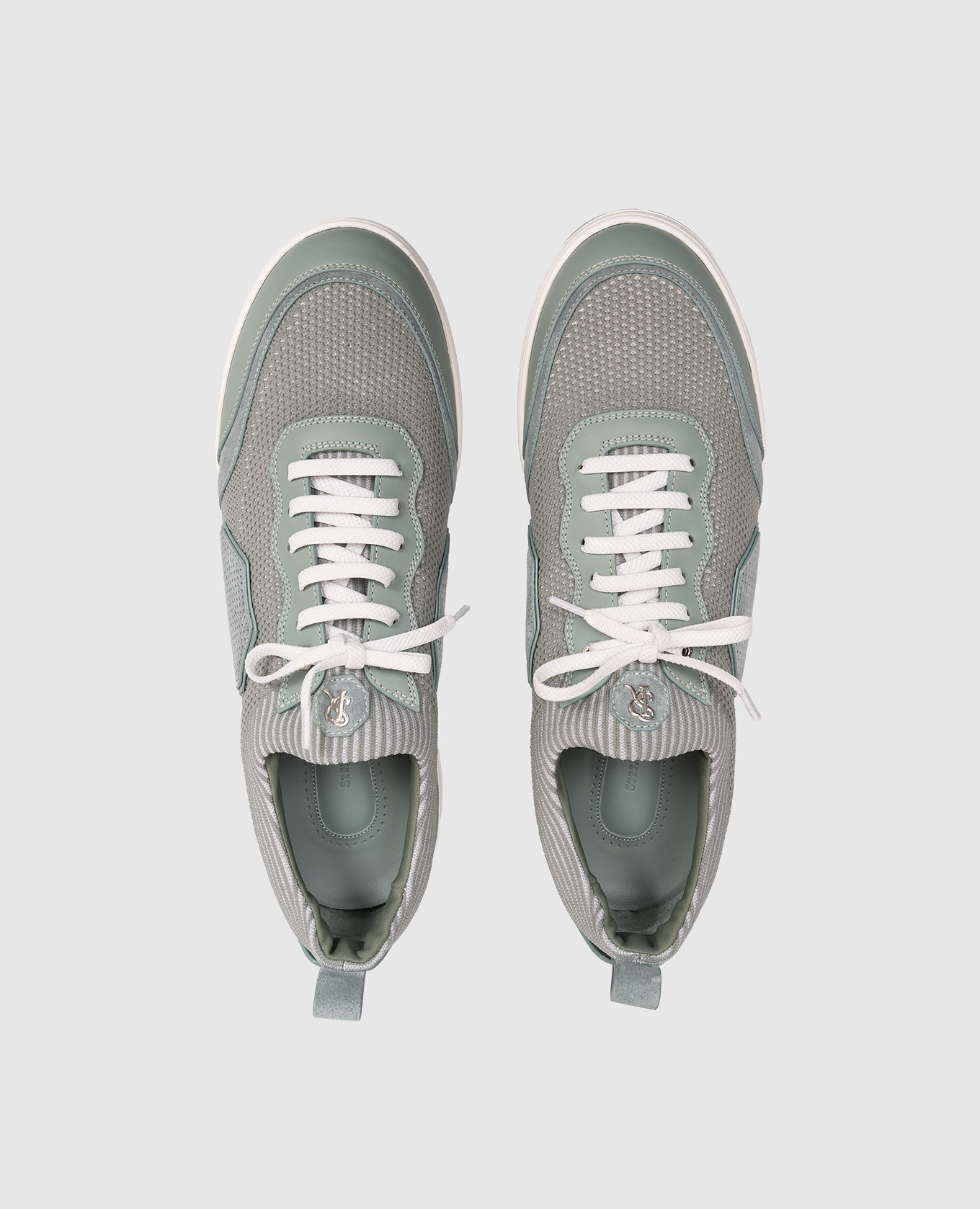

Green combination sneakers with monogram Stefano Ricci