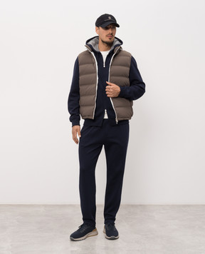 Brunello Cucinelli Blue sports jacket with hood MM8319069G