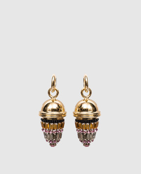 La DoubleJ Golden Lantern earrings with crystals EAR0066BRA004SOLID