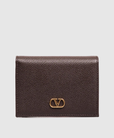 Brown leather wallet VLogo