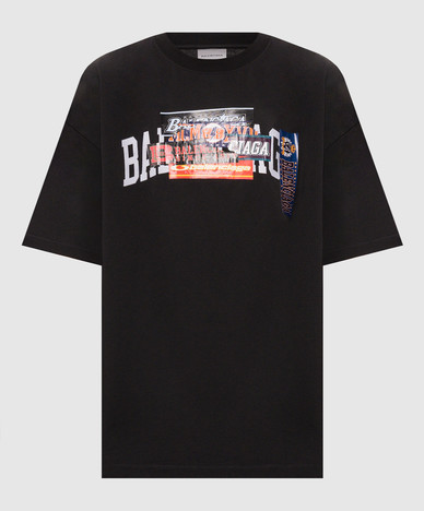 Zwart T-shirt met merkopdruk