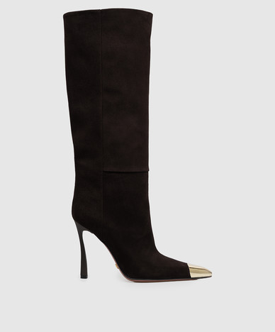 Brown suede boots