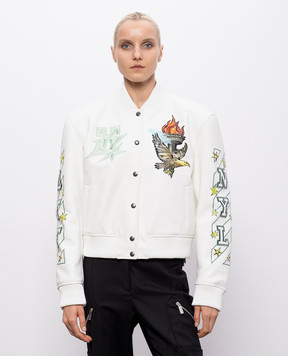 Off-White Show NY white leather bomber jacket 29G00321T