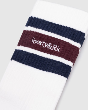 Sporty & Rich White socks with logo embroidery AC00475300WH86m