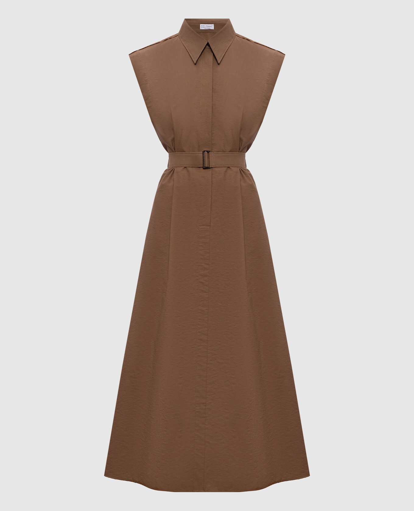 Brown dress with monil chain