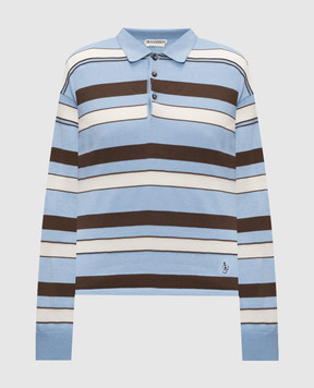 JW Anderson Blue striped wool polo shirt KW1521YN0457