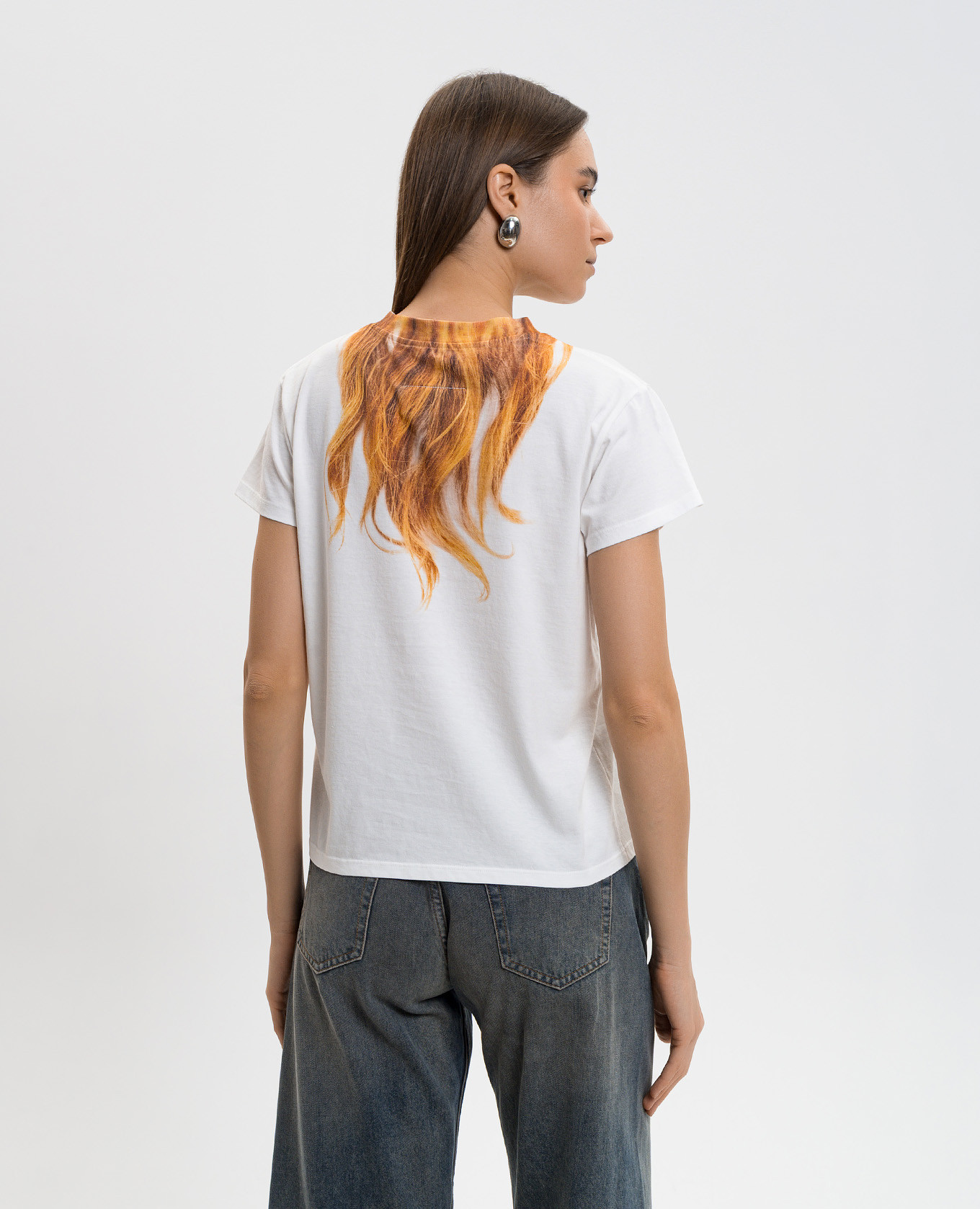 White T-shirt with print Maison Margiela MM6 4