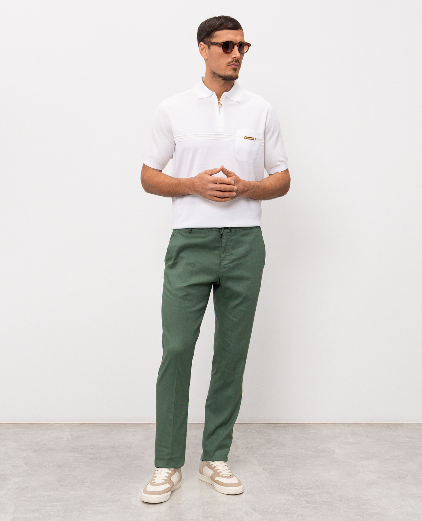 Green linen pants Stefano Ricci 2