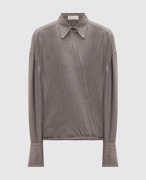 Brunello Cucinelli Gray wool blouse MP189M1J06