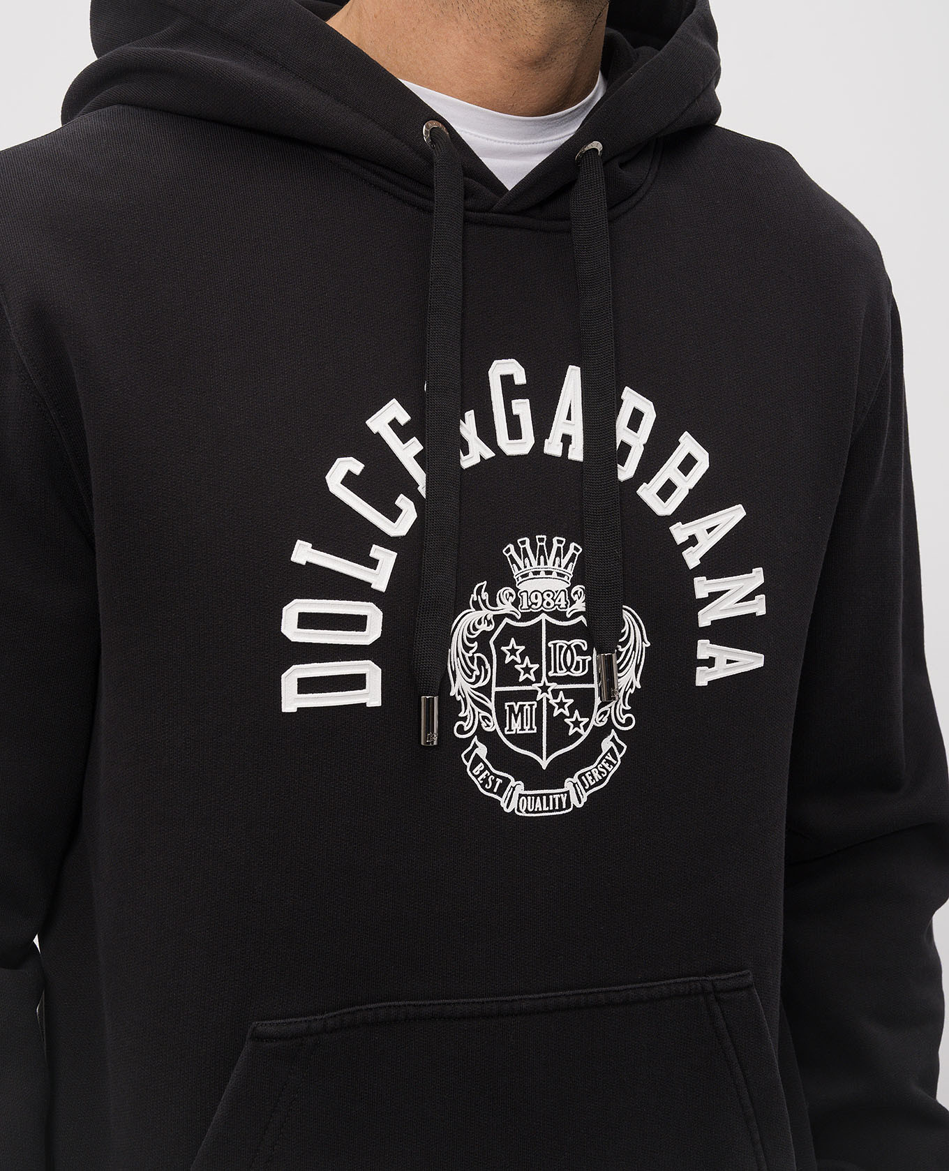 Black hoodie with contrast logo print Dolce&Gabbana 4