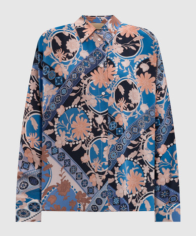 Flau blue silk blouse