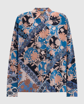 Momoni Flau blue silk blouse MOSH01703MO