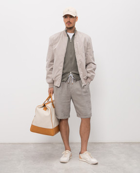 Brunello Cucinelli Khaki linen shorts M243DU0020