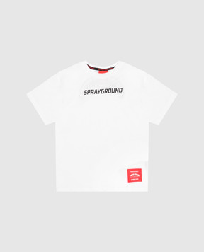 Sprayground Children's white T-shirt with logo print SPY1565WHT