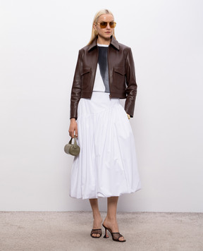 Calcaterra White midi skirt with drape S607