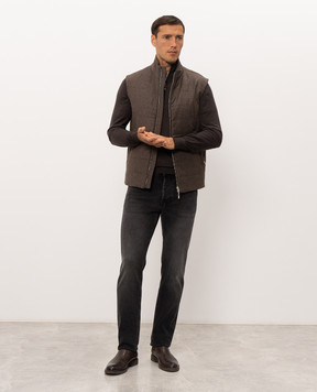 Doriani Cashmere Brown wool, silk and cashmere jumper with zipper 1818179