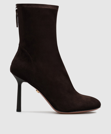 Brown suede ankle boots