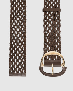 Twinset Brown leather braided belt 261TO5390