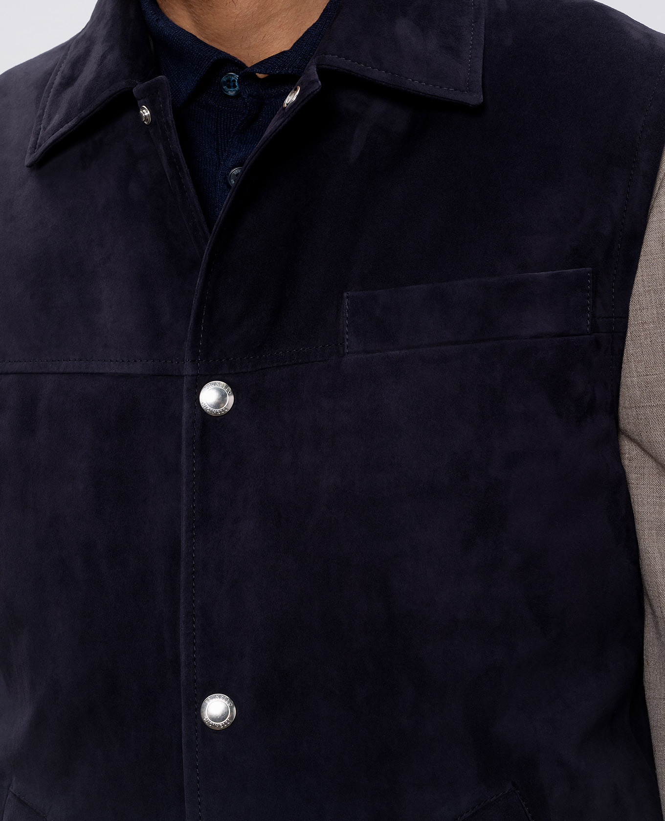 Blue suede vest Brunello Cucinelli 5
