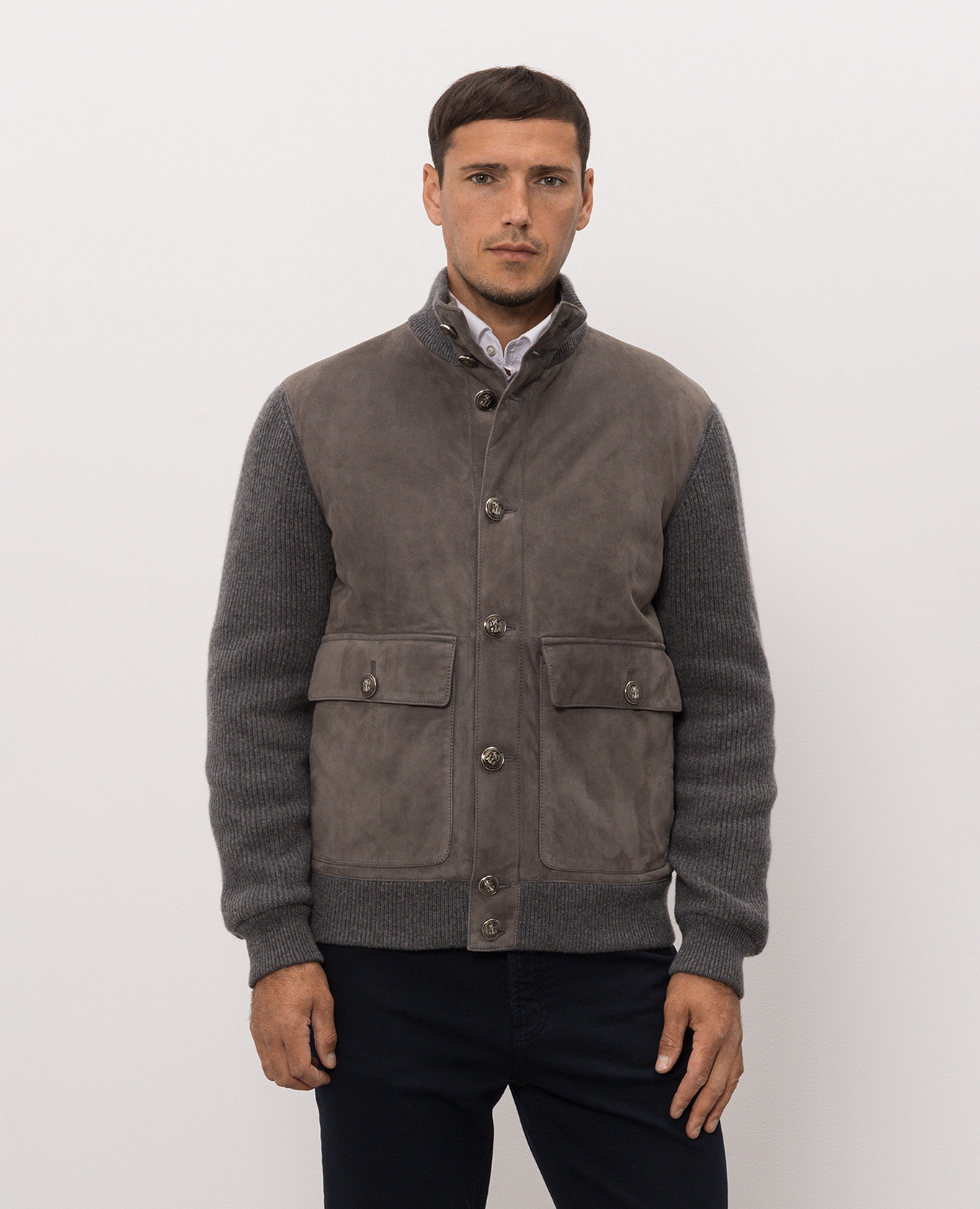 Gray combination jacket Brunello Cucinelli 3