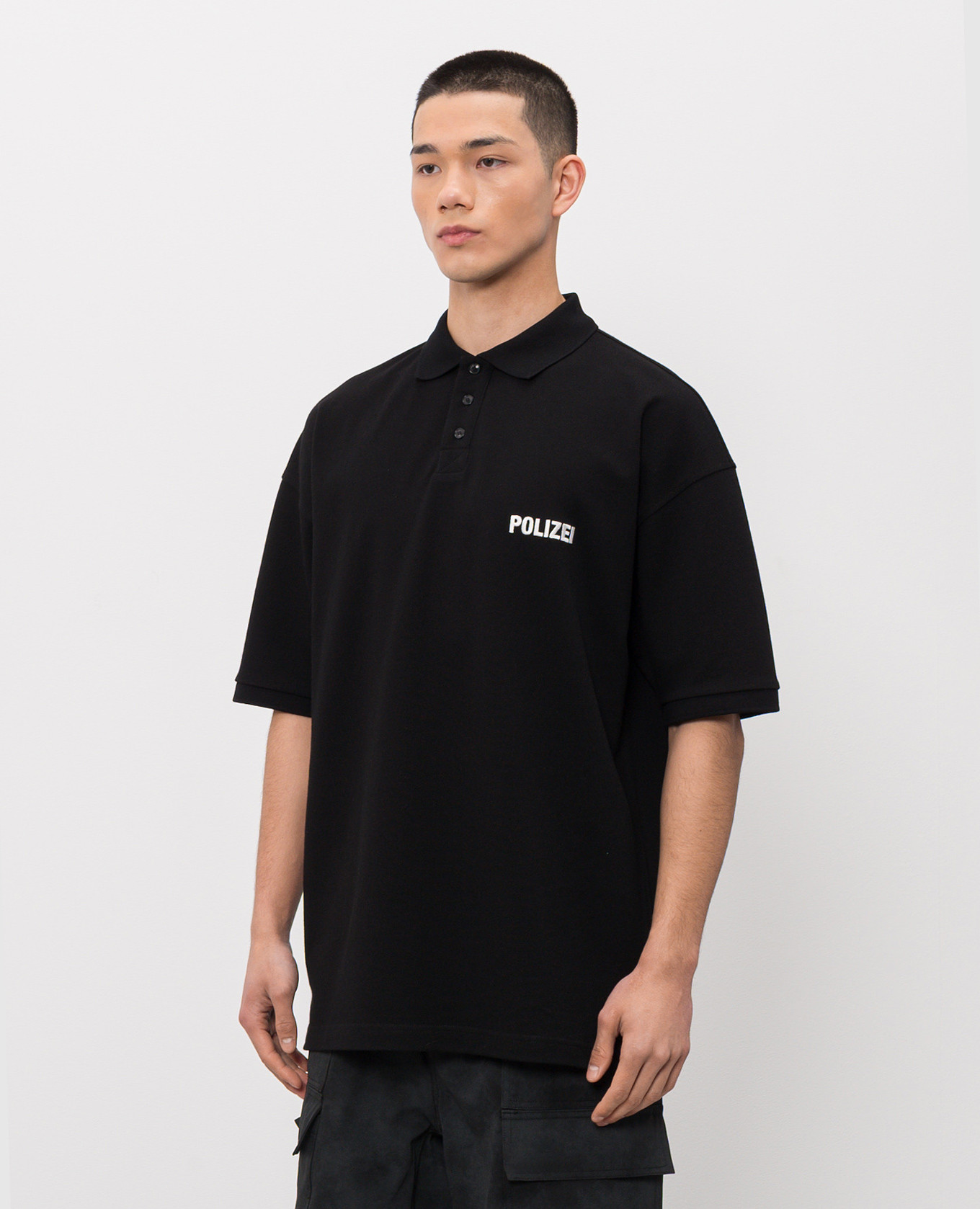 Black polo shirt with embroidery Vetements 3